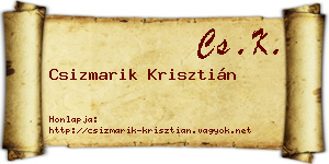 Csizmarik Krisztián névjegykártya