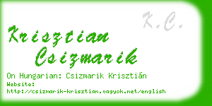 krisztian csizmarik business card